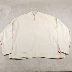 Tommy Bahama Jacket Mens 2XL Beige‎ 1/4 Zip Sweater STL Cardinals Baseball